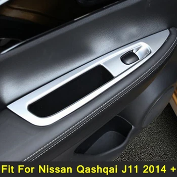 İç Kapı Kolu Paneli Surround Pencere Kaldırma Anahtarı Kapağı Trim Fit Nissan Qashqai İçin J11 2014-2020 Araba İç Aksesuarları